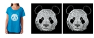 LA Pop Art Women's Dolman Cut Word Art Shirt - Panda